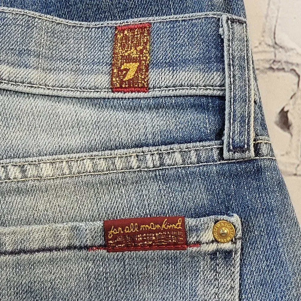 7 for all mankind woman’s blue the slim cigarette jeans size 27 - Picture 12 of 14